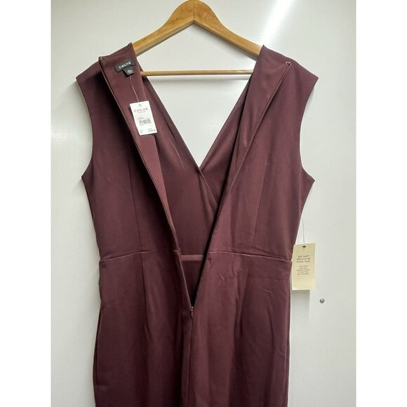 NEW Cache NWT Ponte Sheath Midi Sleeveless Dress In Chocolate Brown Size Medium - Picture 10 of 14